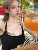 Top de verano para mujer con doble tirante, sexy y puro, con tirantes pequeños y almohadilla para el pecho, ajustado y con espalda descubierta.