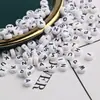 DIY Cuentas para Niños de Educación Temprana Cuentas Sueltas Acrílicas Letras Inglesas Cuentas Planas Llavero Accesorios de Joyería Tejido de Pulseras