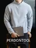 Sudadera de forro polar de doble cara, cálida, engrosada, con media cremallera, para hombre, estilo minimalista para otoño e invierno, top de manga raglán