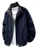 Jaqueta Falsa de Duas Peças Transfronteiriça Roupa Externa Masculina Primavera e Outono Roupa Externa Casual ao Ar Livre Top Xadrez Gola Alta Jaqueta Masculina