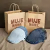 Gorra de tela vaquera Wuyin para mujer, Primavera y Verano, Japonesa, Versátil, Boinas Antidesgaste, Gorra para Cabeza Grande, Gorra de Pintor para Hombre