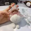 Lindo suave llavero de muñeca linda creativo accesorios de flor eterna de piel de conejo Rex colgante para bolsa de coche pequeño regalo al por mayor