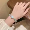 Pulseira de miçangas de gatinho de cerâmica fofa, design de nicho, estilo doce, pulseira adorável, presente para casais e melhores amigos