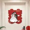 Pegatinas de Dibujos Animados 3D de Feliz Boda para Puertas, Decoración de Habitación de Boda, Juego Completo de Pegatinas para Puerta de Dormitorio