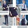 Traje del mismo estilo para hombre y mujer Vestido de temperamento Traje a rayas Traje de negocios Ropa de trabajo de gerente bancario Herramientas de venta