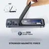 Compatible con MagSafe, soporte de bisagra metálica, tarjetero magnético de cuero para teléfono, tarjetero magnético para identificación, tarjetero de PU, tarjetero