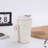 Nova Garrafa Térmica de Aço Inoxidável 316 Portátil para Exterior Simples de Segurar na Mão Copo de Presente com Cordão Copo de Café Octogonal