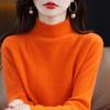 Moderna Nueva Camiseta de Lana de Cuello Medio para Otoño e Invierno para Mujer con Diseño Aleatorio en las Axilas, Suéter Básico de Punto de Lana, Suéter Moderno y Versátil