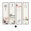 Nueva pintura decorativa de salón de té de estilo chino, sala de estar, paisaje, pasillo, pintura colgante, pintura de tinta minimalista moderna, mural vertical zen