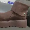 Botas de Nieve de Plataforma Gruesa de Peluche para Mujer 2025 Nuevos Zapatos de Algodón Gruesos Cálidos Impermeables que Aumentan la Altura Zapatos Birkenstock