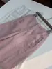 Pantalones de Lino Anchos Color Rosa Humo Ultra Elegantes de Moda para Mujer de Este Año, Estilo Delgado de Verano, Pantalones Rectos Sueltos Casuales para Figuras Petites
