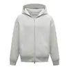 Cárdigan de Punto con Capucha y Doble Cremallera para Hombre Otoño/Invierno Suelto Hombro Caído Suéter Casual Abrigo Bolsillo Canguro Superior