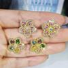 Brincos Grandes Flor de Cristal Agulha de Prata 925 Exquisitos Brilhantes Zircônia Brilhante Coreano Versátil Doce Novos Brincos