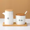 Pote de Cerâmica para Condimentos Tubo para Palitos Conjunto de Potes para Condimentos Restaurante de Catering Loja de Macarrão Pote de Pimenta Panela de Vinagre Garrafa Comercial de Molho de Soja
