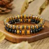 Novo acessório de mão masculino minimalista transfronteiriço pulseira, conjunto de pulseiras de contas de madeira natural, conjunto de contas elásticas empilháveis