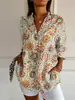 Estación Independiente Estilo Europeo y Americano Transfronterizo Más Vendido Camisa Larga de Mujer Primavera Verano Otoño Camisa de Manga Larga en el Hombro Leopardo Impresión 3D