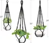 Bolsa de Red para Maceta Estilo Escandinavo Tejida a Mano Decorativa Cesta Colgante Red Colgante Decorativa Cuerda de Algodón Red Colgante para Maceta de Planta Flor