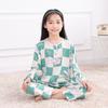 Pijama Infantil Verão Menina Menino Algodão Seda Pijama Menino Bebê Manga Longa Verão Fino Ar Condicionado Conjunto