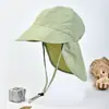 Xale Proteção Solar Amazon Transfronteiriço Chapéu Exterior Secagem Rápida Chapéu de Pescador Proteção Solar Chapéu de Sol Cor Sólida Infantil Bebê Estilo Fino