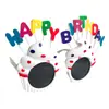 Gafas de cumpleaños coreanas ins fiesta divertidas gafas con letra feliz cumpleaños fiesta de cumpleaños foto retro Rosa Blanco