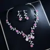 Conjunto de joias de luxo transfronteiriço europeu e americano: Conjunto de duas peças de colar e brincos de alta qualidade para noiva, acessório de casamento, brincos femininos atacado