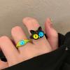 Monstruo Pequeño alienígena pupila gato anillo abierto Chica Caballo Fantasma nicho único avanzado niño índice dedo anillo pulsera femenina