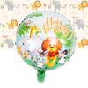 Novo Balão de Filme de Alumínio Redondo de 18 polegadas com Animais da Floresta para Aniversário Elefante Leão Festa na Selva Decoração Balão de Folha de Alumínio