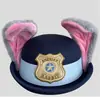 Fotografía de viajes, Ciudad Animal, oficial de policía conejo Nick, sombrero de cosplay, crea una atmósfera divertida y linda, orejas de conejo adorables, accesorio para el cabello único