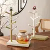 Suporte de Copo com Figuras dos Três Reinos Suporte de Copos em Formato de Árvore para Casa Sala de Estar Mesa de Jantar Café Chá Suporte de Copos Suspenso para Drenar