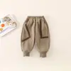 Pantalones de Forro Polar para Bebé Jingqi Gruesos Calientes Pantalones de Chándal Otoño e Invierno Ropa para Exteriores Unisex Pantalones Largos para Niños Pequeños Pantalones Jogger Casuales