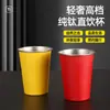 Nueva Taza Creativa de Titanio Puro para Beber Directamente Taza de Café de Doble Pared Aislada Taza de Cerveza Taza Portátil para Oficina su7 Mismo Estilo