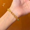 Loja de ouro Puzuo com areia de ouro oco de ouro seda diamante florzinha pulseira personalidade feminina luxo leve alta qualidade para combinar com tudo enfeites de mão