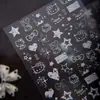 Cyansea Bordado Borda Prateada Hello Kitty Adesivos de Unha Cool Garrafa de Água Fofa CCD Adesivo Impermeável Atrás Adesivos Decorativos