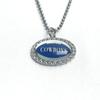 Collar con colgante de gema de tiempo de diamante ovalado de la NFL Fútbol Americano 32 Equipos Green Bay Panthers Collar con nombre del equipo