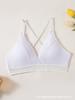 Top de alça fina confortável plus size transfronteiriço roupa íntima feminina sexy cruzado algodão beleza nas costas push up top suporte colete peito envolto