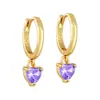 Aguja de Plata S925 Europa y América Más Vendido Estilo Ins Hebilla de Oreja de Amor Aro de Oreja Moda Femenina Moda Aretes con Diseño de Corazón de Diamante