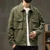 Jaqueta Jeans Casual Masculina Estilo Americano Fresca Tendência Marca Resistente Roupa de Trabalho Versátil Retrô Clássica Japonesa para Primavera e Outono