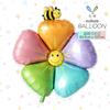 Globo de Papel de Aluminio de Margarita, Abeja Sonriente Colorida Flor de Cinco Pétalos, Decoración para Fiesta al Aire Libre Camping