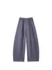 Calça esportiva casual roxa de cintura alta e perna larga para mulheres, novo estilo outono/inverno 2026, solta, emagrecedora, com caimento, comprimento no chão