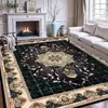 Tapete para Sala de Estar Estilo Europeu Transfronteiriço, Tapete Antiderrapante de Cobertura Total para Área Grande, Resistente ao Desgaste e à Sujeira, Tapete Lavável de Faux Cashmere