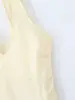 Comercio Electrónico Transfronterizo Verano Nuevo Moda Europea y Americana Temperamento Elegante Amarillo Ceñidor de Cintura Cuello Halter Longitud Media Estilo Vacacional Vestido