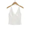 25 Nuevos Estilos de Verano Sexy Cuello Halter en V Profunda Tops Casuales para Base Tirantes Estilo Europeo y Americano Estilo Blogger de Instagram