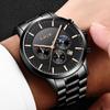 Reloj LIGE de moda informal para hombre, resistente al agua, de cuarzo, con diseño lunar, deportivo y de negocios.