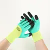 Guantes de protección laboral resistentes al desgaste látex reforzado con dedos recubiertos de pegamento antideslizantes sitio de trabajo trabajo guantes de protección laboral venta al por mayor