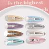 Otoño e Invierno flocado Ovalado pasador sin costuras femenino lado clip BB temperamento flequillo clip pasador accesorios para el cabello japoneses y coreanos joyería al por mayor