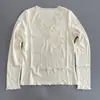 Camiseta de Manga Larga con Escote en V y Ribete de Encaje para Mujer, Corte Ajustado, Nuevo Estilo Otoño, Camiseta Básica Adelgazante y Versátil, Top Suave y Femenino