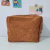 Estilo Ins Nuevo de Aspecto Caro Color Sólido Pana Bolsa de Cosméticos Portátil Compartimento de Gran Capacidad Bolsa de Artículos de Tocador Belleza Cosméticos