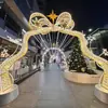 Arco de Luz con Lazo Navideño Luces Decorativas LED Pantalla Navideña Iluminación Comercial Iluminación de Cabecera de Puerta Personalización