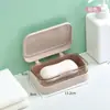 Caixa de Sabonete Portátil Criativa para Banheiro com Tampa para Drenar Água, Adequada para Uso Doméstico, com Porta-Sabonete Flip-Top para Dormitórios de Estudantes