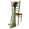 Novos Fitas de Gaze para Cadeiras, Gaze Bonita, Decoração de Mesa de Banquete de Casamento de Hotel Dia dos Namorados, Cortinas de Gaze Peroladas